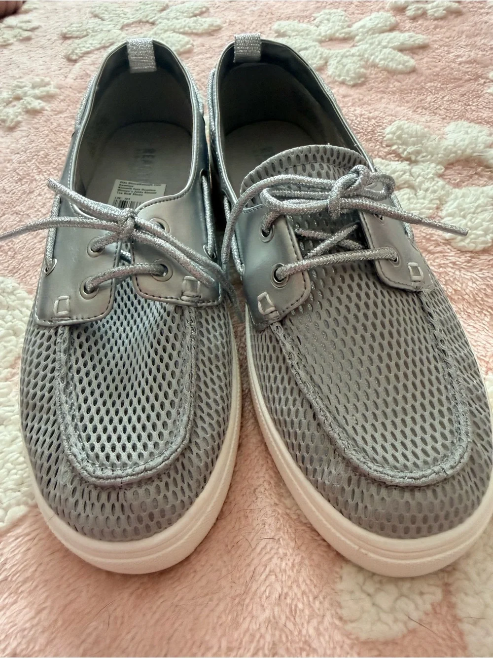 Kenneth Cole Reaction Silver Mesh Platform Loafers